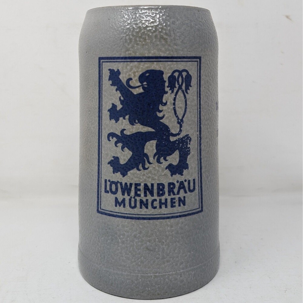 VTG Lowenbrau 1 Liter Beer Stein Oktoberfest 1964 Munchen Mug Munich NCO Club